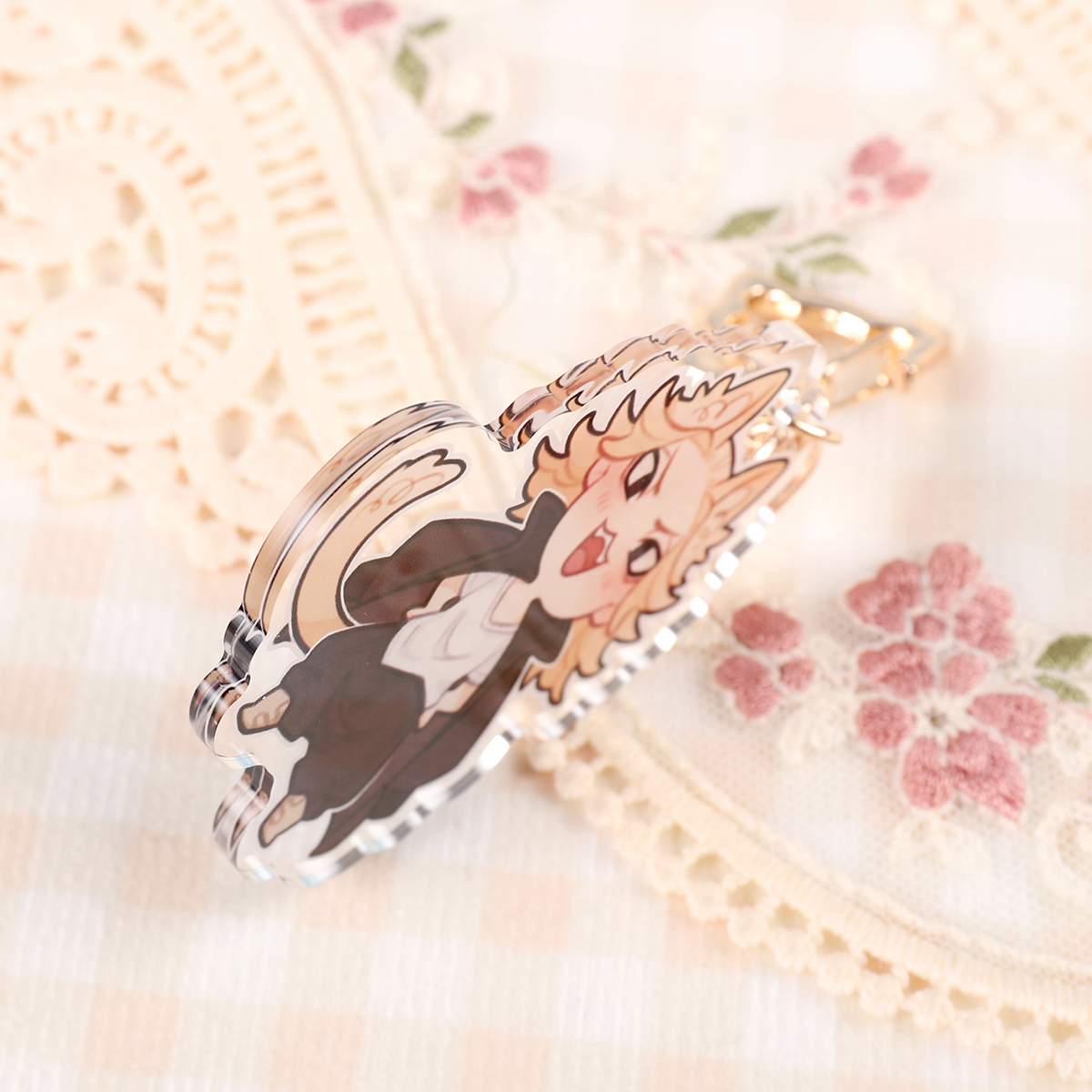 Meowkey 2.5'' Keychain with Cat Clasp